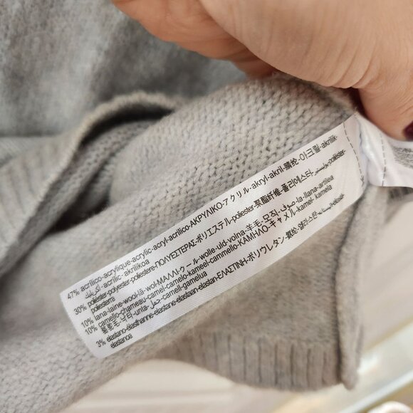 Zara Grey Knit Sweater Dress Wool Blend Shift Style Comfy Cozy Women's S - Picture 7 of 7